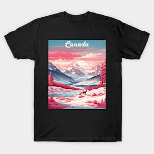 Canada Valentine's Day Vintage Retro Outdoors T-Shirt